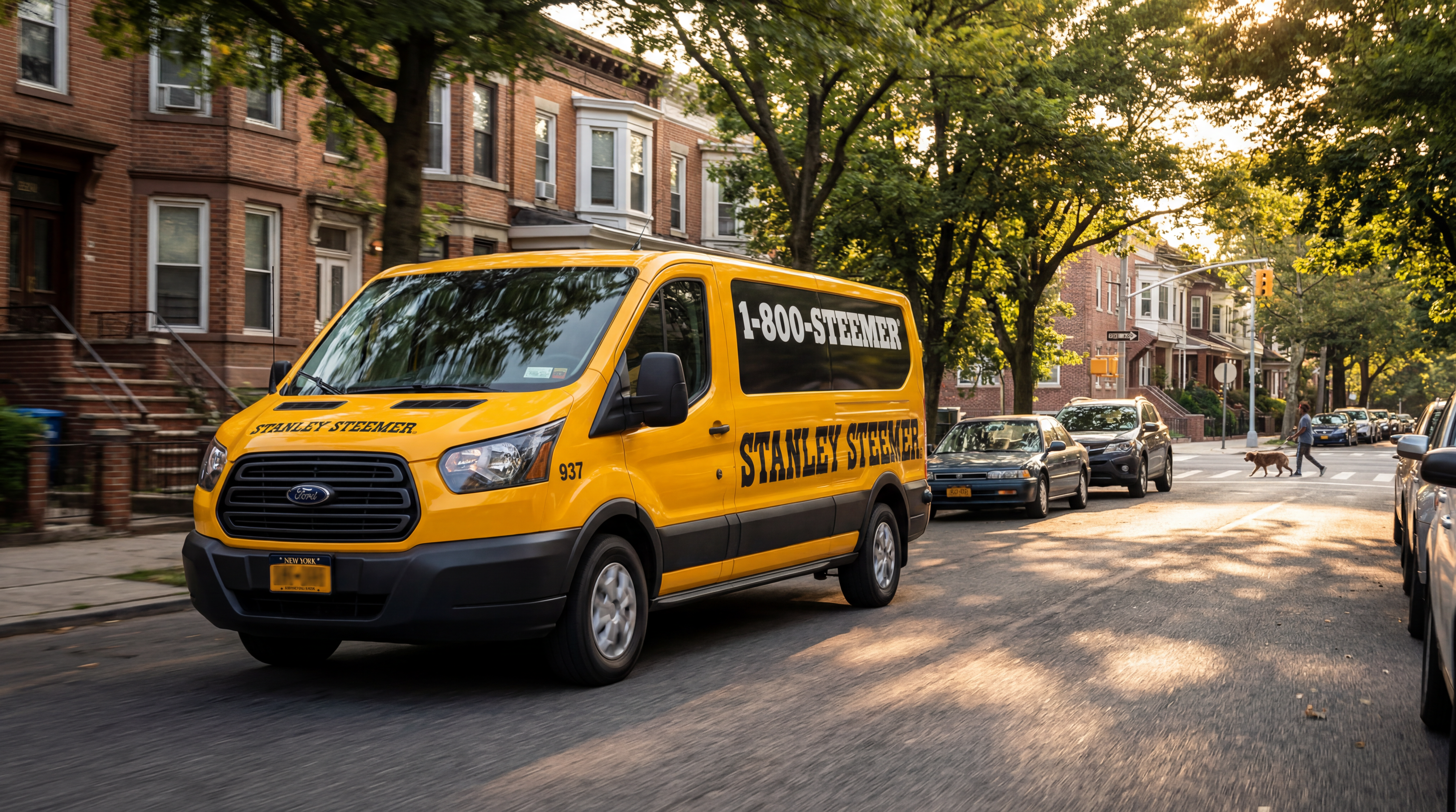 steemer van in queens outside of apartments