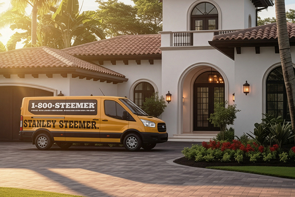 steemer van in driveway of tampa fl home