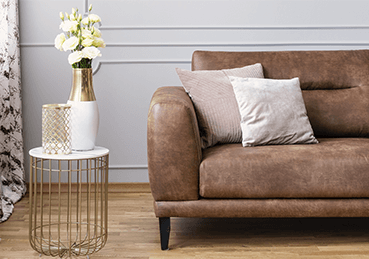 Brown leather couch